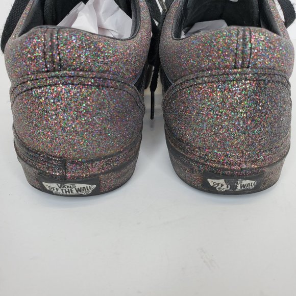 VANS Authentic Rainbow Glitter Black Sparkle Low Top Skate Shoes W 7.5/M 6 - Picture 6 of 11